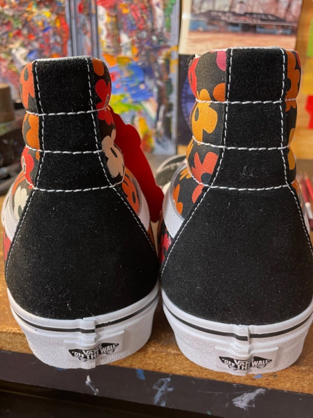Vans Sk8-Hi Flower Black Multi True White Size US 12 Men New - Picture 2 of 7